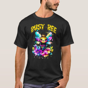Cute Busy-Bee Cartoon Watercolor Bumble Bee T-Shirt
