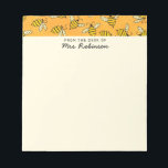 Cute Busy Bees Teacher From the Desk of Notepad<br><div class="desc">These notepads for teachers feature a cute border pattern of yellow busy bees on an orange watercolor  background. The title "FROM THE DESK OF" has a name below to personalise in modern hand lettered script on a cream background. From our hearts to yours,  enjoy!</div>