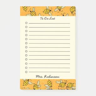 Cute Busy Bees Teacher To Do List 4x6 Post-it Notes