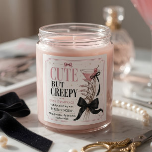 Cute But Creepy Coquette Halloween Candle Label