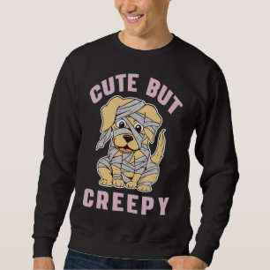 Cute But Creepy Funny Golden Retriever Puppy Mummy Sweatshirt