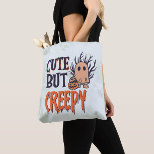 Cute But Creepy Ghost Halloween Tote Bag