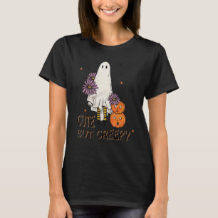 Cute But Creepy Ghost Sheet Costume Floral Hallowe T-Shirt