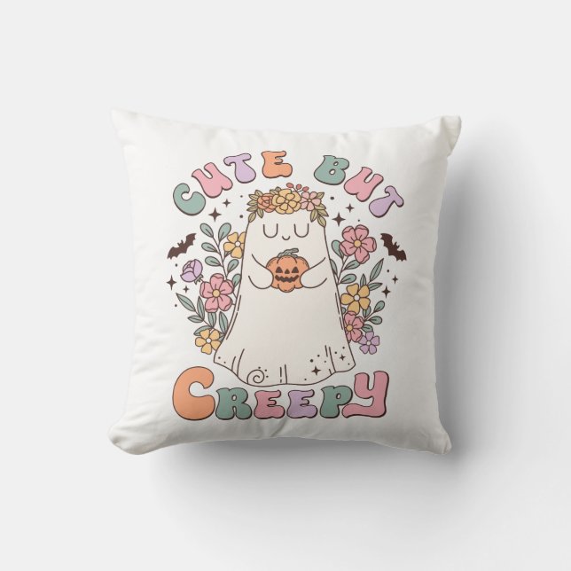 Cute But Creepy Halloween Cushion (Front)