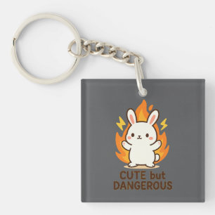Cute but Dangerous Bunny   Kawaii Keychain