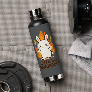Cute But Dangerous Bunny Water Bottle