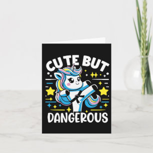 Cute But Dangerous Funny Cool Karate Unicorn Girl Card