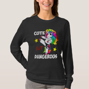 Cute But Dangerous Funny Gift Karate Unicorn Girl T-Shirt