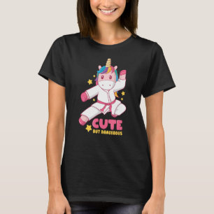 Cute But Dangerous Funny Girls Karate Unicorn Love T-Shirt