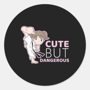 Cute But Dangerous Judo Muay Thai Mma Tee For Girl Classic Round Sticker