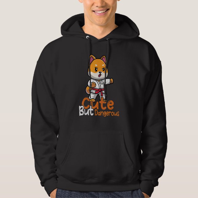 Cute but Dangerous Karate Taekwondo Judo Girl Outf Hoodie (Front)