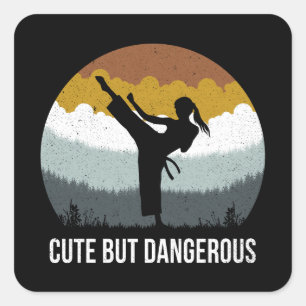 Cute but Dangerous - Karate Taekwondo Karate Girl Square Sticker
