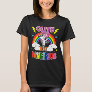 Cute but Dangerous Karate Taekwondo Unicorn Girl T-Shirt