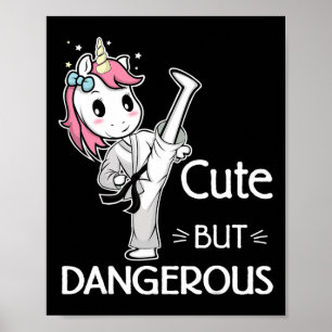 Cute But Dangerous Karate Taekwondo Unicorn Karate Poster