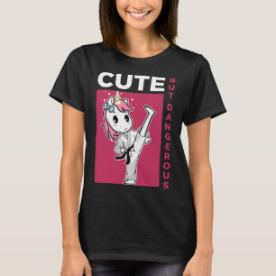 Cute but Dangerous Karate Taekwondo Unicorn Karate T-Shirt