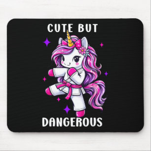 Cute But Dangerous Magical Unicorn Karate Taekwond Mouse Mat