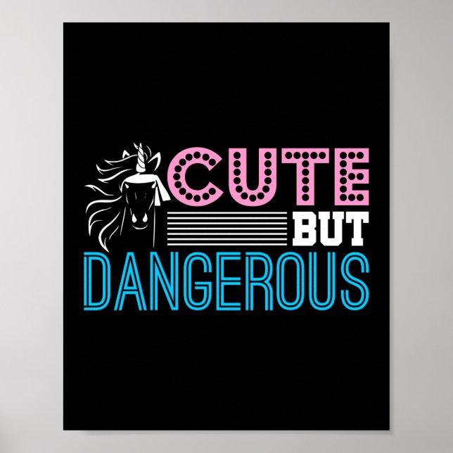 Cute But Dangerous Martial Arts Unicorn Poster (Front)