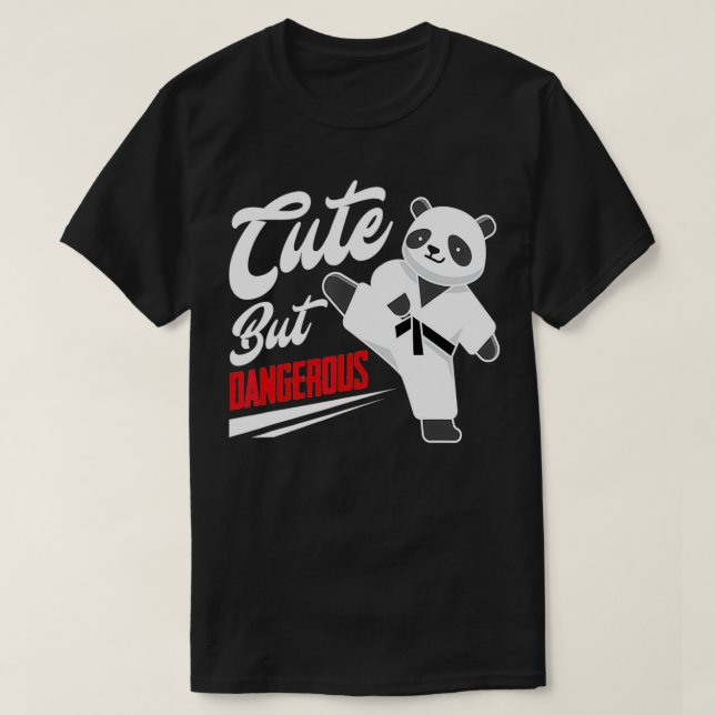 Cute But Dangerous Panda Taekwondo Fighter Funny T T-Shirt (Design Front)