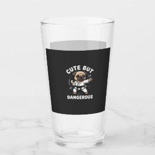 Cute But Dangerous Pug Dog Karate Glass