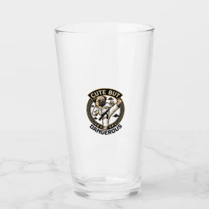 Cute But Dangerous Pug Dog Karate Kick_1 Glass