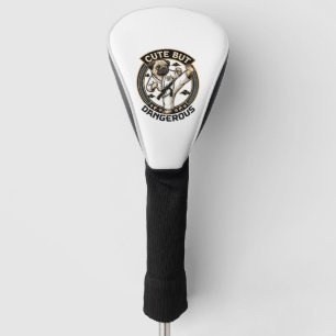 Cute But Dangerous Pug Dog Karate Kick_1 Golf Head Cover