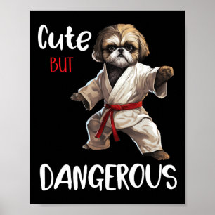 Cute But Dangerous Shih Tzu Karate Kung Fu Boys Gi Poster