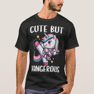 Cute But Dangerous Unicorn Karate Girl Taekwondo T-Shirt