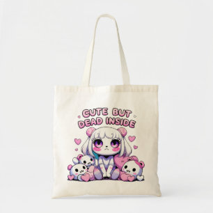 Cute But Dead Inside Aesthetic Ghost Tote Bag