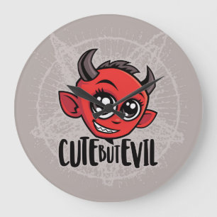 Cute But Evil Large Clock