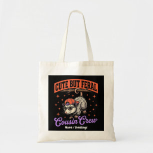 Cute But Feral Cousin Crew Vintage Retro Opossum Tote Bag