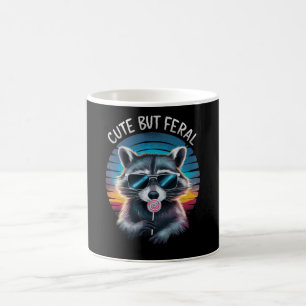 Cute But Feral Funny Racoon Coffee Mug