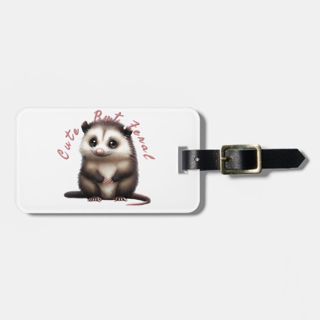 Cute but feral luggage tag (Front Horizontal)