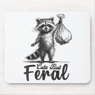 Cute But Feral Panda Racoon Costume Funny Racoon Mouse Mat