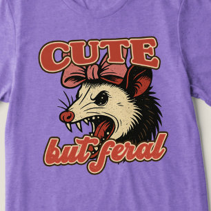 Cute But Feral Possum: Vintage Sarcastic Humour Tri-Blend Shirt