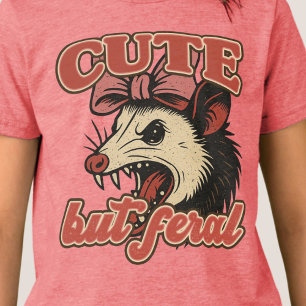 Cute But Feral Possum: Vintage Sarcastic Humour Tri-Blend Shirt