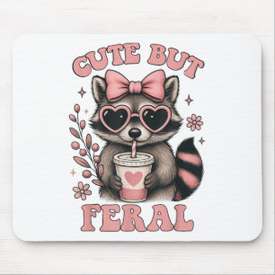 Cute But Feral Racoon Sungles Funny Meme Summer  Mouse Mat
