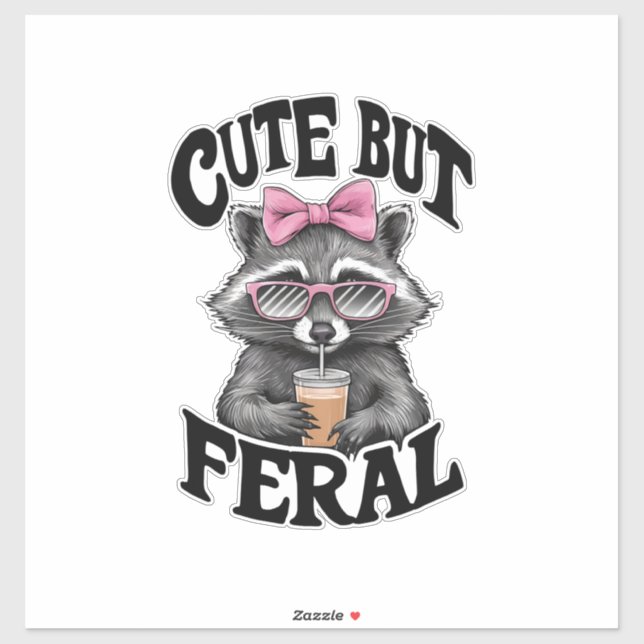 Cute But Feral Racoon With Sunglasses Racoon (Sheet)