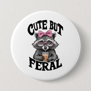 Cute But Feral Racoon With Sunglasses Racoon 7.5 Cm Round Badge