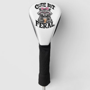 Cute But Feral Racoon With Sunglasses Racoon Golf Head Cover
