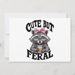 Cute But Feral Racoon With Sunglasses Racoon Invitation