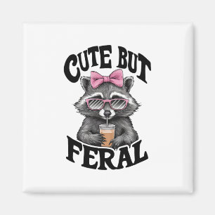 Cute But Feral Racoon With Sunglasses Racoon Magnet