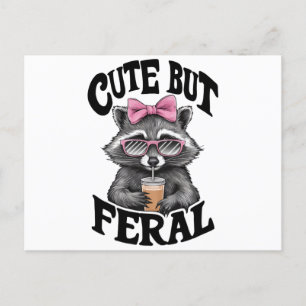 Cute But Feral Racoon With Sunglasses Racoon Postcard