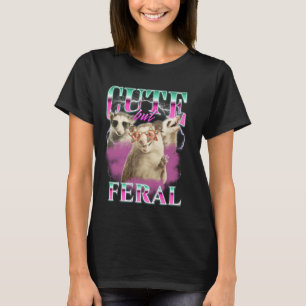 Cute But Feral Retro Funny Possum Meme Bootleg Rap T-Shirt