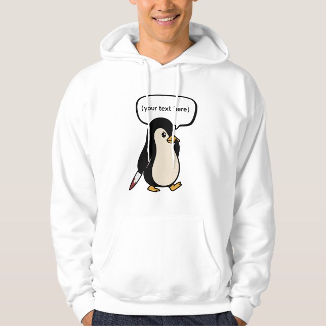 Cute but mischievous penguin hoodie (Front)