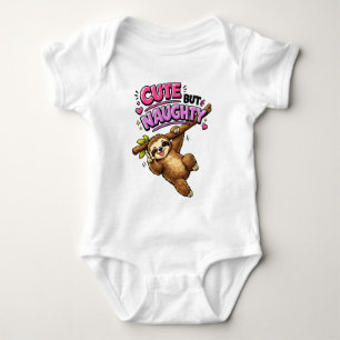 Cute but naughty sloth baby bodysuit