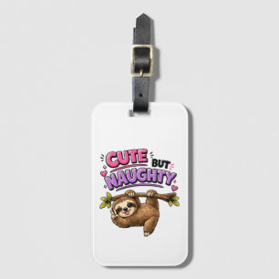 Cute but naughty sloth luggage tag