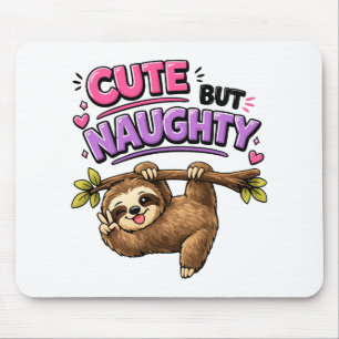 Cute but naughty sloth mouse mat