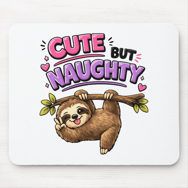 Cute but naughty sloth mouse mat (Front)