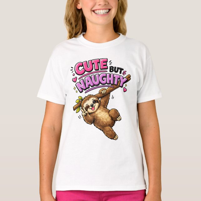 Cute but naughty sloth T-Shirt (Front)