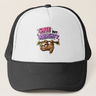 Cute but naughty sloth trucker hat